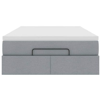 Османска легло с матрак, светлосиво, 120x190 см, плат