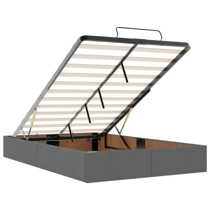 Османска легло с матрак, тъмносиво, 120x190 см, плат