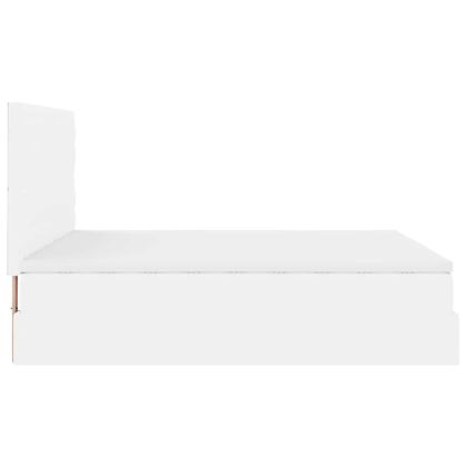 Османска легло с матраци, бяло, 200x200 см, изкуствена кожа