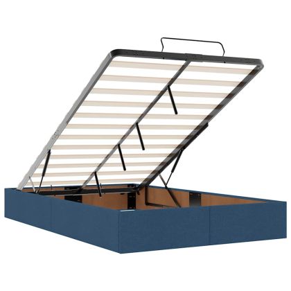 Османска легло с матрак, синьо, 120x190 см, плат