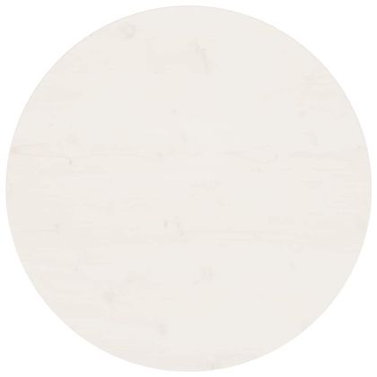 Плот за маса, бял, Ø70x2,5 см, бор масив