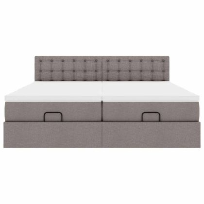 Османска легло с матраци, таупе, 160x200 см, плат