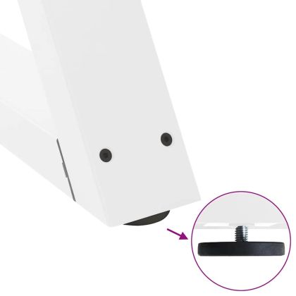 Крака за трапезна маса, 2 бр., бели, 70 x (72-73,3) см, стомана