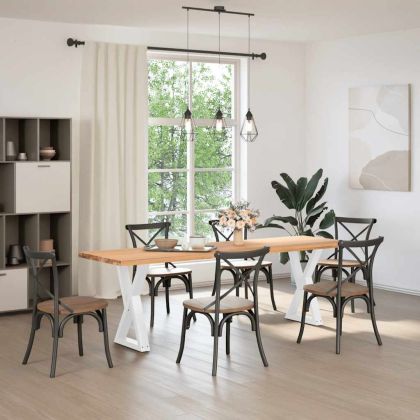 Крака за трапезна маса, 2 бр., бели, 50 x (72-73,3) см, стомана