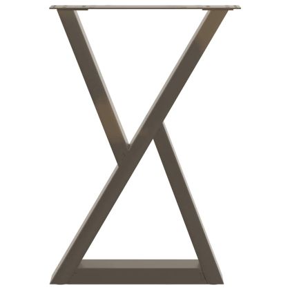 Крака за трапезарна маса, 2 бр., естествена стомана, 50 x (72-73,3) см, стомана