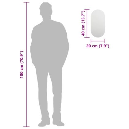 Огледало, 40x20 см, стъкло