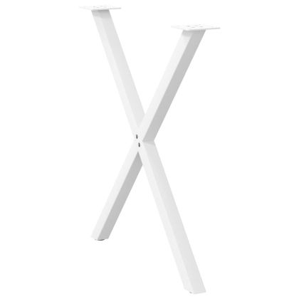 Крака за трапезна маса, X-образни, 2 бр., бели, 80x(72-73) см, стомана