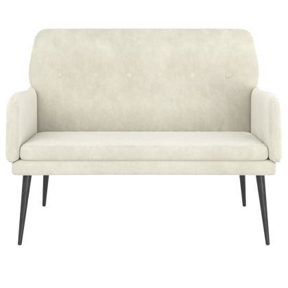 Пейка, кремава, 108x79x79 см, кадифе