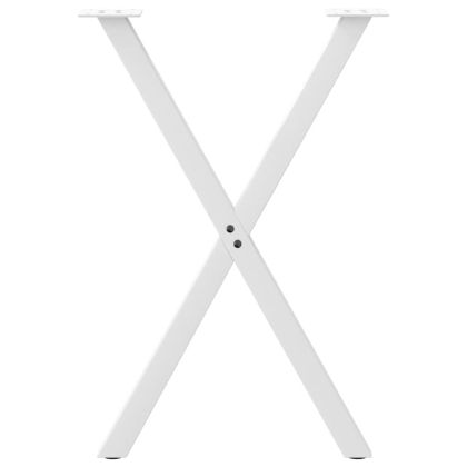 Крака за трапезна маса, X-образни, 2 бр., бели, 50 x (72-73) см, стомана