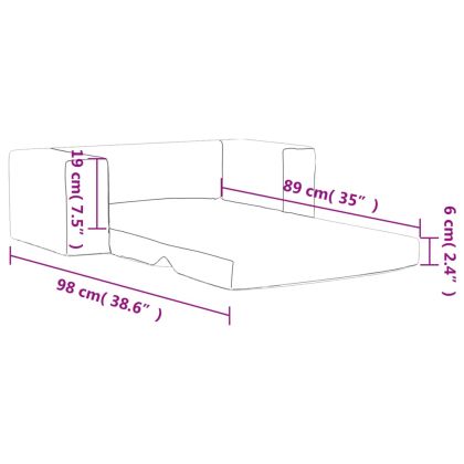 Детско диванче-легло, 2-местно, синьо, мек плюш