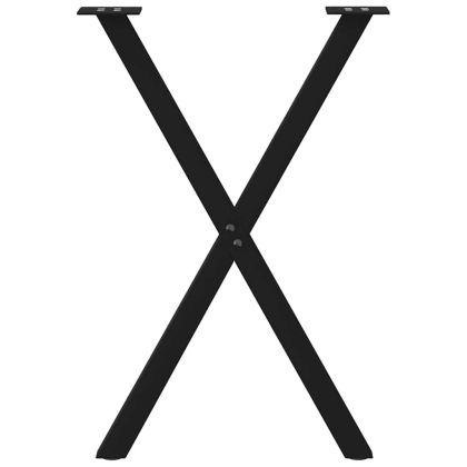 Крака за трапезна маса, X-образни, 2 бр., черни, 50 x (72-73) см, стомана