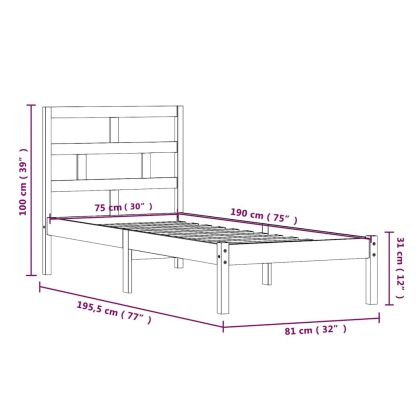 рамка за легло 75x190 см Small Single дърво масив