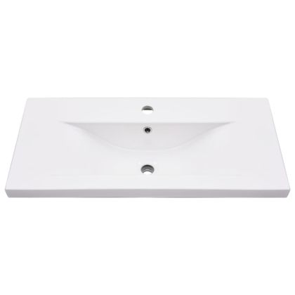 Рамка за мивка за баня с вграден умивалник, черна, желязна