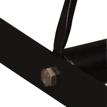 Бар комплект от 7 части масивно дърво и естествена кожа