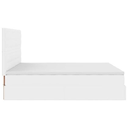 Османска легло с матраци, чисто бяло, 200x200см изкуствена кожа