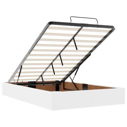 Османска легло с матрак, бяло, 120x200 см, изкуствена кожа