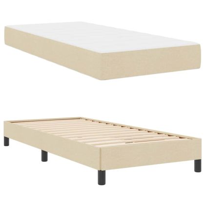 Легло с пружинирана основа Крем 80 x 200 cm текстил