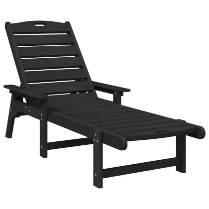 Шезлонг Черно 195,5 x 53 x 98,5 см HDPE