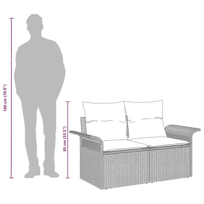 Градински диван с възглавница Бежово 141 x 62 x 69cm полиратан