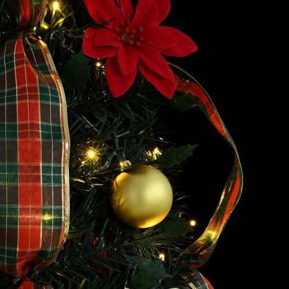 С изкуствено коледно дърво с поставка Зелен 215 cm ПВЦ