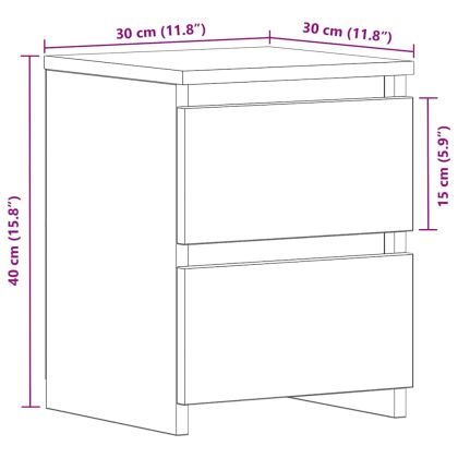 Нощен шкаф Черния дъб 30 x 30 x 40 cm Инженерно дърво