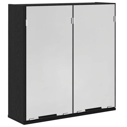 Шкаф с огледало Черния дъб 64 x 20 x 67 см Инженерна дървесина