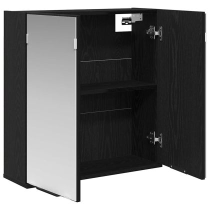 Шкаф с огледало Черния дъб 64 x 20 x 67 см Инженерна дървесина