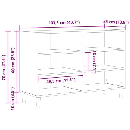 Служебен шкаф Черния дъб 103,5 x 35 x 70 см Инженерно дърво