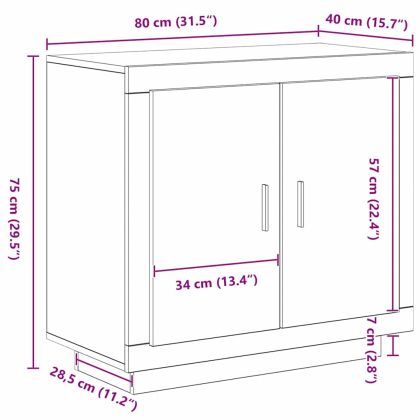 Служебен шкаф Черния дъб 80 x 40 x 75 см Инженерно дърво