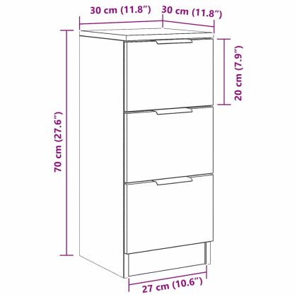 Служебен шкаф Черния дъб 30 x 30 x 70 см Инженерно дърво