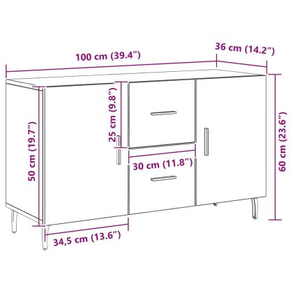 Служебен шкаф Черния дъб 100 x 36 x 60 см Инженерно дърво