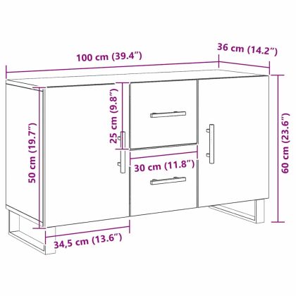 Служебен шкаф Черния дъб 100 x 36 x 60 см Инженерно дърво