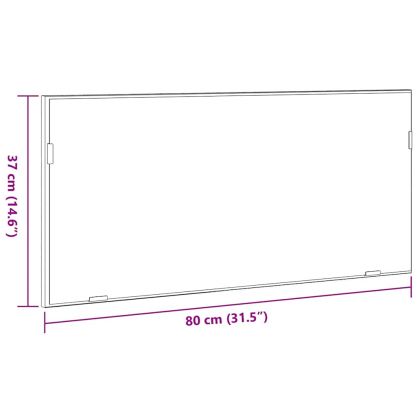 Огледало Кафяв дъб 80 x 37 см Стъкло и инжектирано дърво
