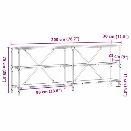 Конзолна маса Дъб Артизан 200 x 30 x 75 см Инженерно дърво