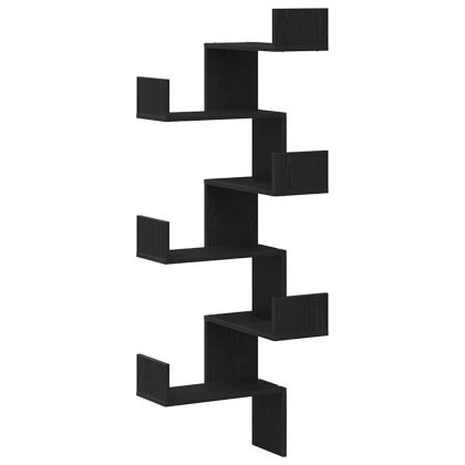 Стенен ъглов рафт Черния дъб 45 x 45 x 147 см