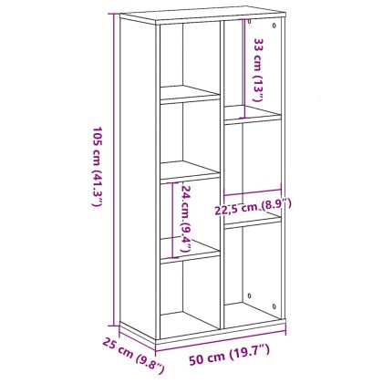 Библиотека 7 нива 50 x 25 x 102 см Черния дъб