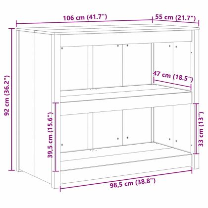 Кухненски шкаф Бяло 106 x 55 x 92 cm Солидно борово дърво