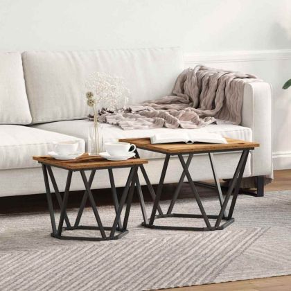 Комплект помощни маси 2 pcs регенерирано дърво