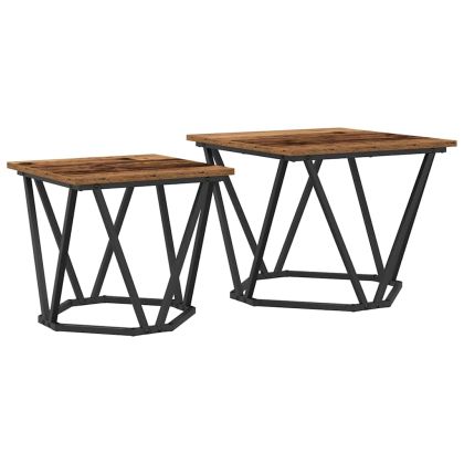 Комплект помощни маси 2 pcs регенерирано дърво