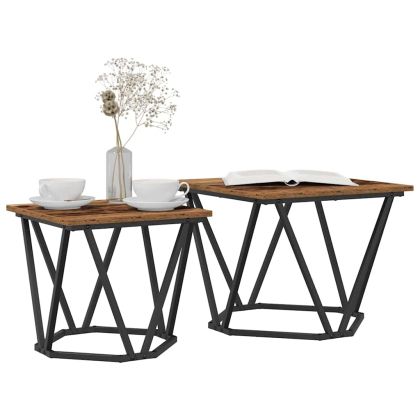 Комплект помощни маси 2 pcs регенерирано дърво