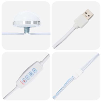 Огледало за грим Правоъгълна Циментено сиво 100 x 45 x 18 см