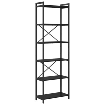 Рафт за книги 60 x 30 x 189,5 см Инженерна дървесина Черния дъб