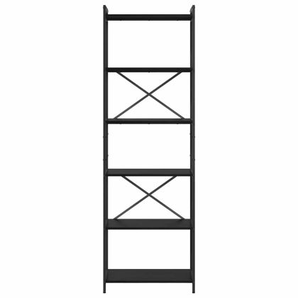 Рафт за книги 60 x 30 x 189,5 см Инженерна дървесина Черния дъб