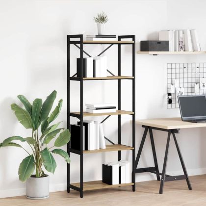 Рафт за книги 60 x 30 x 155 см Инженерна дървесина Дъб