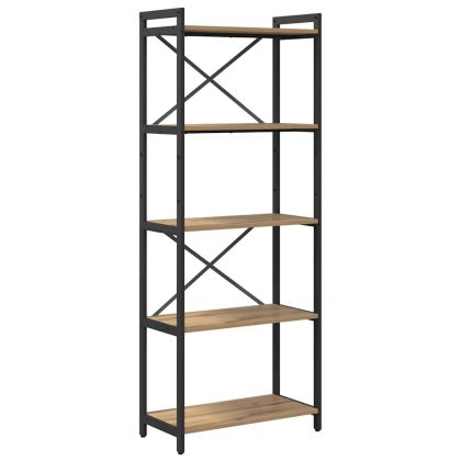 Рафт за книги 60 x 30 x 155 см Инженерна дървесина Дъб
