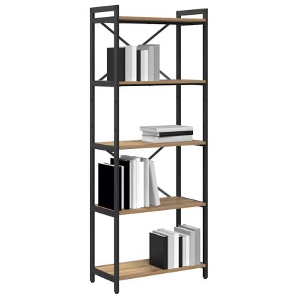 Рафт за книги 60 x 30 x 155 см Инженерна дървесина Дъб