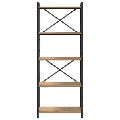 Рафт за книги 60 x 30 x 155 см Инженерна дървесина Дъб