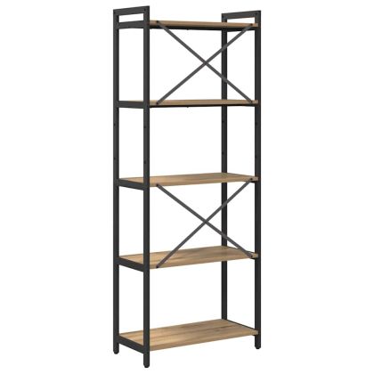 Рафт за книги 60 x 30 x 155 см Инженерна дървесина Дъб