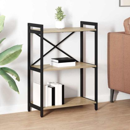 Рафт за книги 60 x 30 x 85 cm Инженерна дървесина Сонома дъб