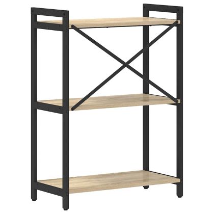 Рафт за книги 60 x 30 x 85 cm Инженерна дървесина Сонома дъб